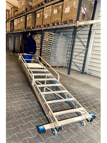 KRAUSE Stabilo drabina z platformą i barierkami 8 stopni + rolki